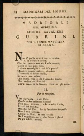 68-131, Madrigali del medesimo Signor Cavaliere Guarini.