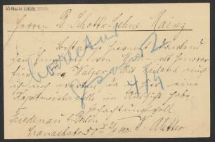 Brief an B. Schott's Söhne : 02.09.1901