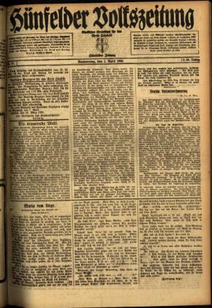 Ausgabe vom Donnerstag, den 01. April 1920.