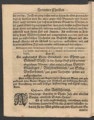 [Exergasia], oder Außführung. I. [Pulcherrimorum honoris titulorum impositio,]