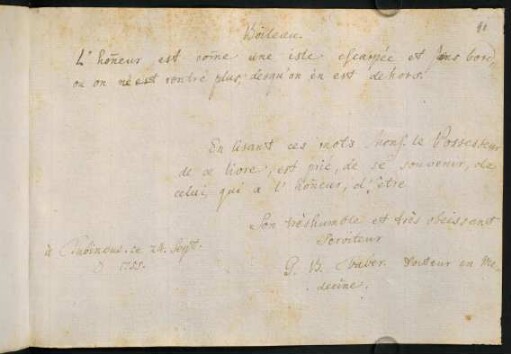 G. B. Faber, Doktor der Medizin. Tübingen, 24.09.1755.