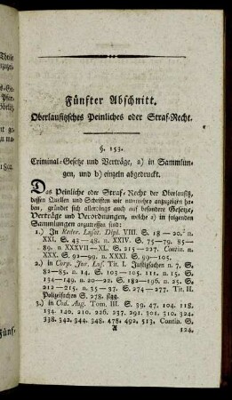 Fünfter Abschnitt. Oberlauitzsches Peinliches oder Straf-Recht.