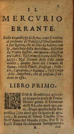 Il Mercvrio Errante Delle Grandezze di Roma, tanto antiche, che moderne, 3