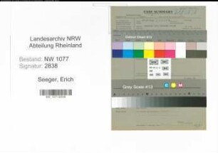 Entnazifizierung Erich Seeger , geb. 00.00.0000 (Polizist)