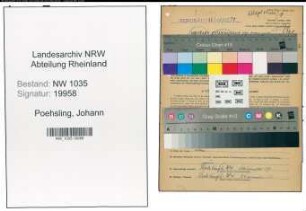 Entnazifizierung Johann Poehsling , geb. 08.09.1899 (Hauer)