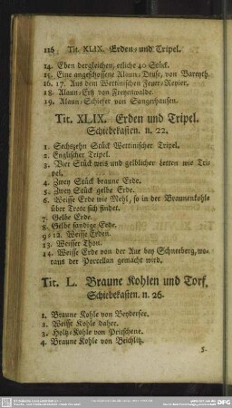 Tit. L. Braune Kohlen und Torf : Schiebekasten. n. 26