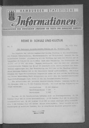 1955: Hamburger statistische Informationen / B