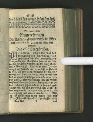 Neu-eröffnete Anmerckungen [...] Januarii 1680