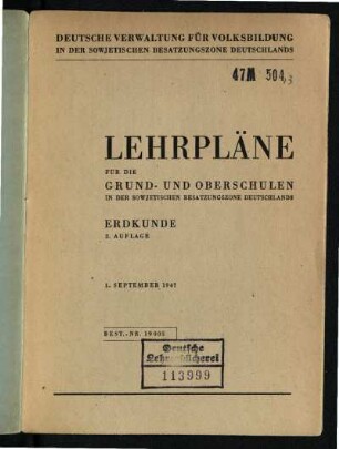 1947: Erdkunde