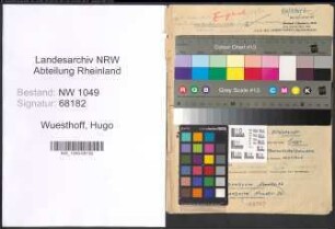 Entnazifizierung Hugo Wuesthoff , geb. 15.09.1886 (Inspektor)