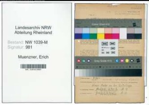 Entnazifizierung Erich Muenzner , geb. 01.08.1913 (Bergmann)