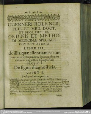 Liber III. de illis, quae essentiam rerum praeter naturam sequuntur, & signorum obtinent rationem, diagnosticis & prognosticis