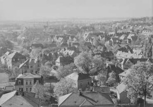 Blick vom Wasserturm Klotzsche auf Hellerau : Dresden-Hellerau. Blick auf die Gartenstadt vom Klotzscher Wasserturm