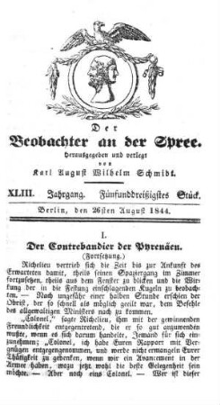 35. Stueck, 26. August 1844