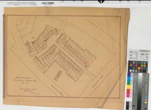 Bocholt (Bocholt) Bauvorhaben Dinxperloer Straße Ansicht aus der Vogelschau 1929 1 : 500 44 x 61 Pause Westfälische Heimstätte Wohnungsgesellschaft Münsterland