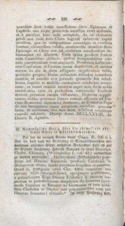 2) Nachträgliche Notiz über die ehemaligen adelichen Güter in Süderdithmarschen.