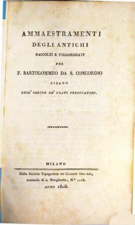 Ammaestramenti degli antichi