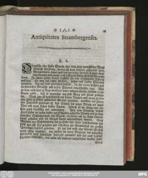 Antiquitates Strausbergenses.