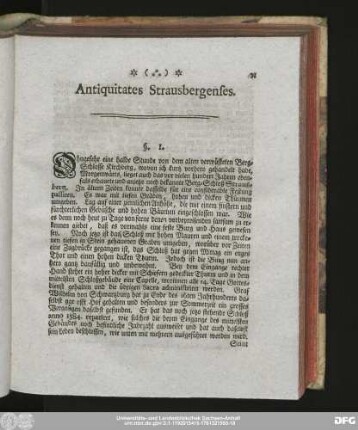 Antiquitates Strausbergenses.