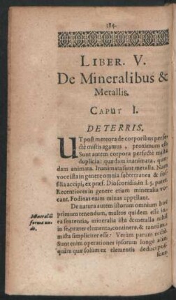 Liber. V. De Mineralibus & Metallis.