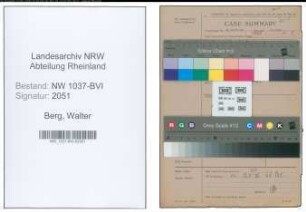 Entnazifizierung Walter Berg , geb. 03.07.1897 (Angestellter)
