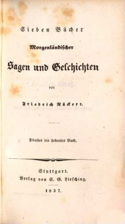 Sieben Bücher Morgenländischer Sagen und Geschichten. 2. (1837)