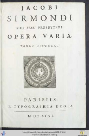 Tomus 2: Opera varia: nunc primum collecta