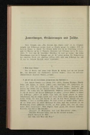 Anmerkungen, Erläuterungen und Zusätze.