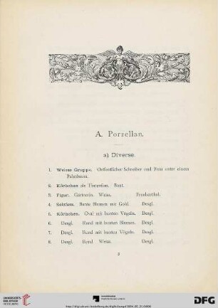 A. Porzellan (Nr. 1-57)