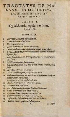 Tractatvs De Manvvm Iniectionibvs, Impedimentis, Sive Arrestis Imperii