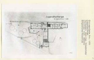 Jugendherberge (Diplomarbeit bei Kurt Dübbers): Grundriss Erdgeschoss 1:200