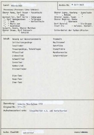 Schmitz Papua-Neuguinea 1956