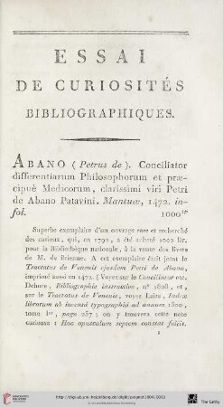 Essai de curiosités bibliographiques