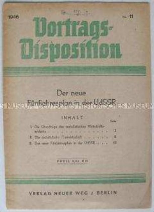 Schulungsmaterial der KPD zur Wirtschaftspolitik der UdSSR