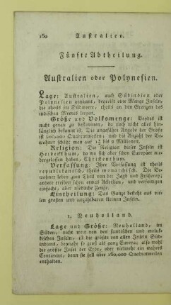 Fünfte Abtheilung. Australien oder Polynesien