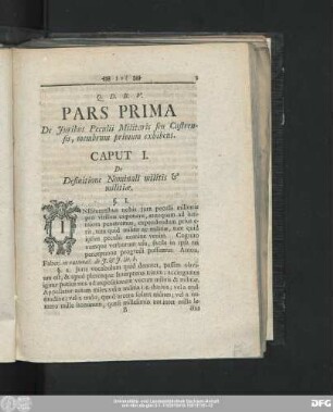 Caput I. De Definitione Nominali militis & militiae.