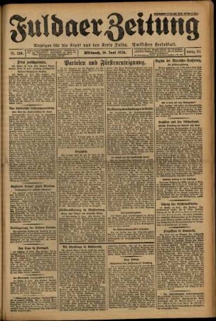 Ausgabe vom Mittwoch, den 16. Juni 1926.