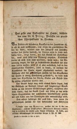 Teutsche Zeitschrift für die gesammte Thierheilkunde, 3. 1833