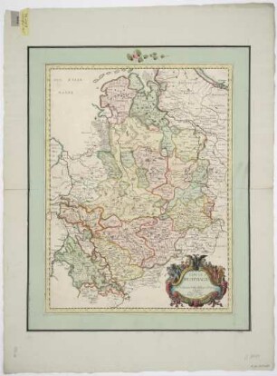 Karte von dem Niederrheinisch-Westfälischen Reichskreis, 1:850 000, Kupferstich, 1659 : Cercle de Westphalie : Avecq Privilege Re. pour Vingt Ans / Par le S. Sanson d'Abbeville. - [Ca. 1:850 000]. - Paris : Auteur , 1659. - 1 Kt. : Kupferstich ; 38 x 51 cm. Ohne Maßstab. - Titelkartusche unten rechts