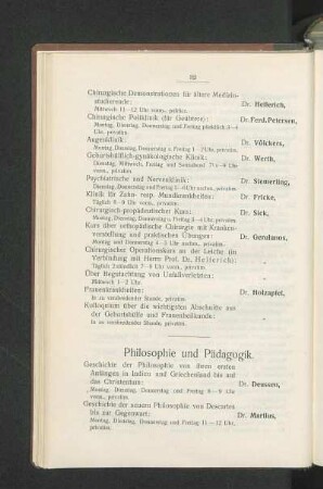 Philosophie und Pädagogik.