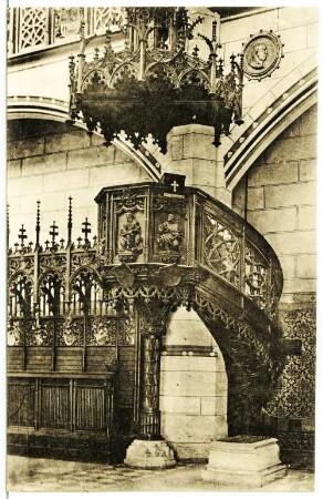 Wittenberg. Kanzel u. Luthers Grab in der Schlosskirche