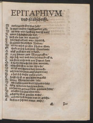Epitaphium und grabschrifft.
