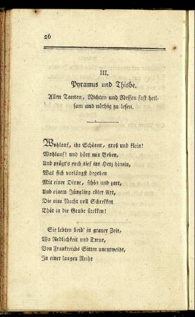 III. Pyramus und Thisbe.