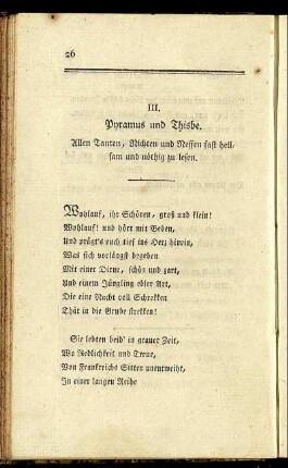 III. Pyramus und Thisbe.