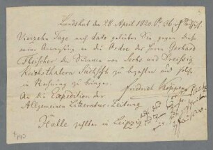 Briefe von Friedrich Köppen an verschiedene Empfänger - BSB Autogr. Köppen, Friedrich