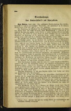 Correspondenzen über Schulverhältnisse und Schulzustände