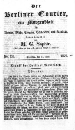 No. 733., Dienstag, den 14. Juli 1829
