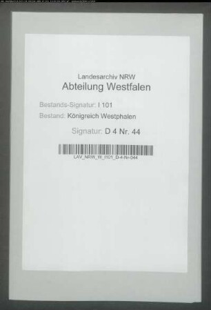 Hypothekenakten für Kolonat Nr. 53, Bauerschaft Döhren, des Johann Friedrich Kahde