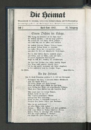Heft 2 April-Juni 1942 52. Jahrgang