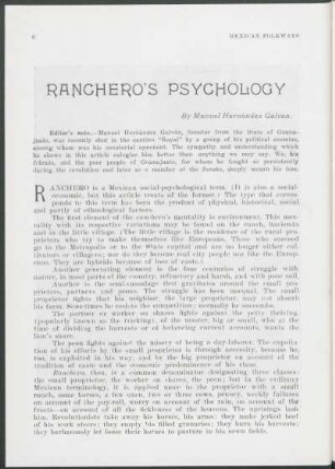 Ranchero's psychology